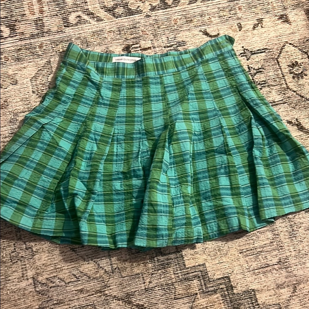 Womens Urban Outfitters Plaid Gingham Pleated Skirt